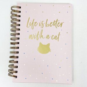 LADY JAYNE | Life is better with a Cat Spiral Bound Journal Pink
